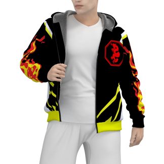 Mangadragon Buster Flame  Fleece Zip Up Hoodie