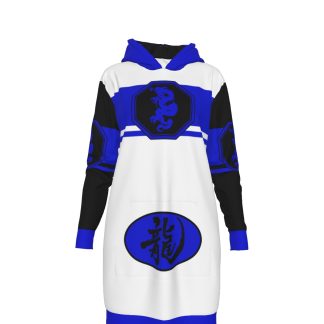 Mangadragon Blue Stripe Hoodie Dress
