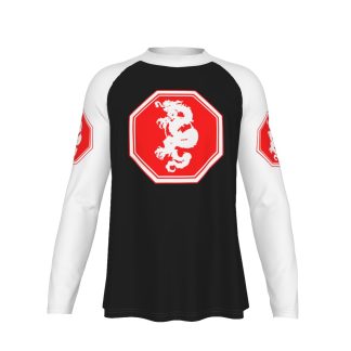Mangadragon White Black and Red Raglan Long Sleeve
