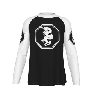 Mangadragon White and Black Raglan Long Sleeve