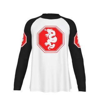 Mangadragon White Red and Black Raglan Long Sleeve