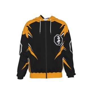 All-Over Print Men's Heavy Fleece Raglan Zip Up Hoodie With Pocket